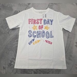 Place White Kids Shirt with Colorful School Print